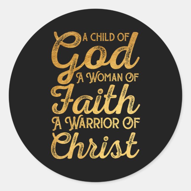 Sticker Rond Enfant Dieu Femme De Foi Guerrier Du Christ Jésus  (Devant)