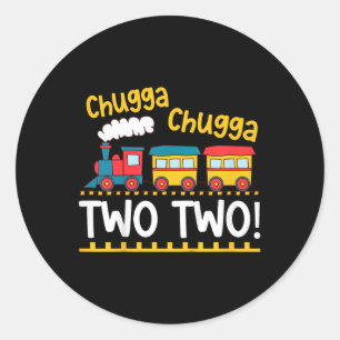 Sticker Rond Enfants 2e anniversaire Boy Train Chugga Chugga De