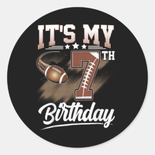 Sticker Rond Enfants 7 ans C'est mon 7e anniversaire Football E