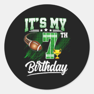 Sticker Rond Enfants 7 ans C'est mon 7ème anniversaire Thème Fo