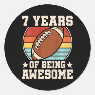 Sticker Rond Enfants 7 Ans D'Être Super Football Garçon Enfant