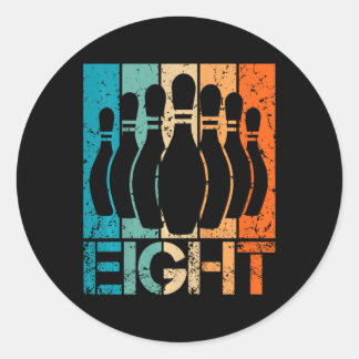 Sticker Rond Enfants 8e Bowling Anniversaire 8 ans Anniversaire