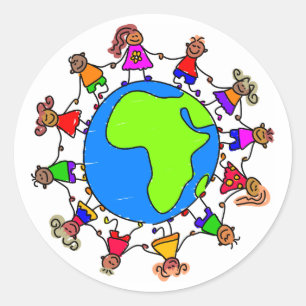 Sticker Rond Enfants africains