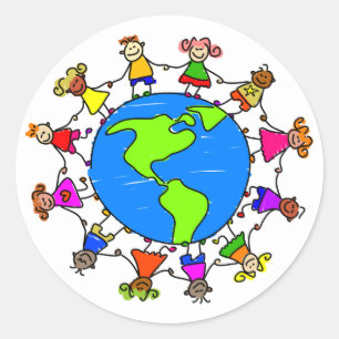Sticker Rond Enfants américains