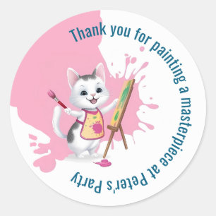 Sticker Rond Enfants art party enfants peinture fêtes