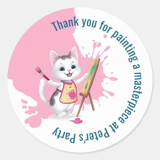 Sticker Rond Enfants art party enfants peinture fêtes (Devant)