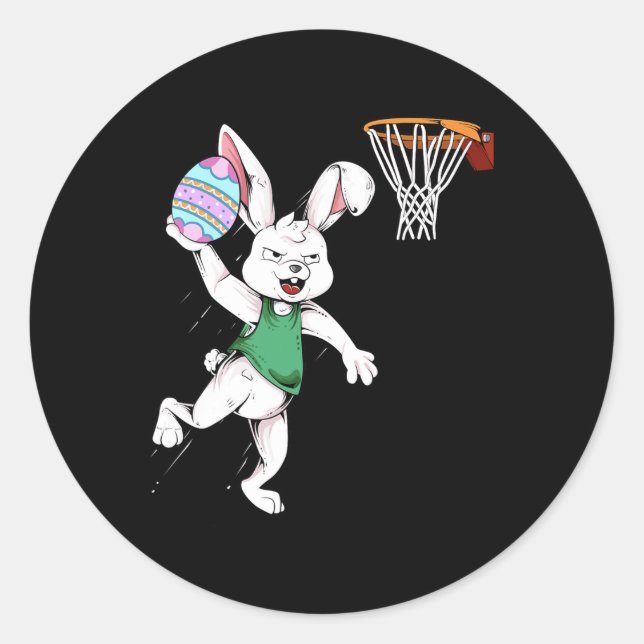Sticker Rond Enfants Bunny de Pâques garçons Hommes Lapin Dunki (Devant)