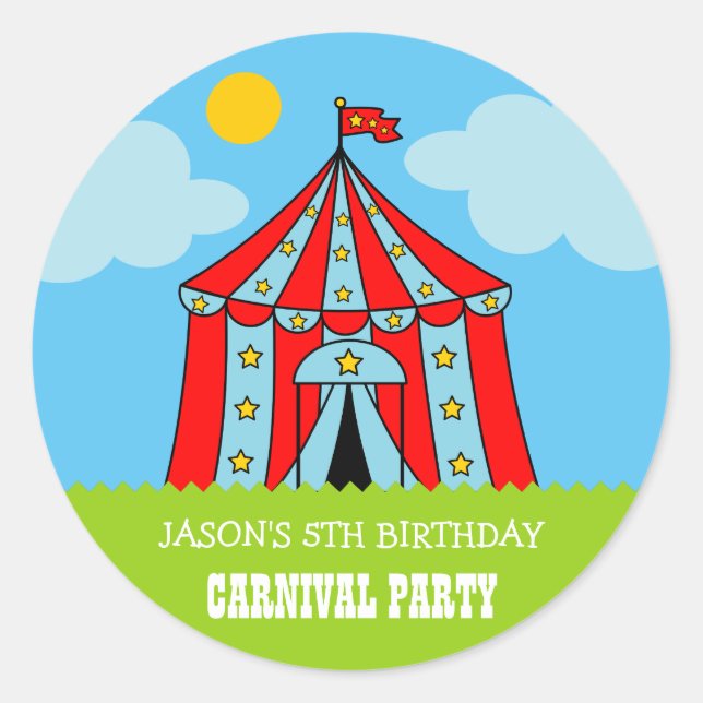 Sticker Rond Enfants carnaval cirque fête d'anniversaire pour l (Devant)