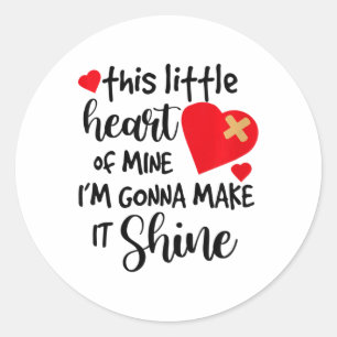 Sticker Rond Enfants Ce Lil' Coeur De Mon Chd Warrior Congenita