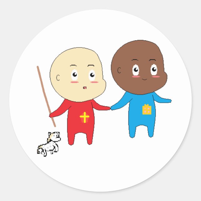 Sticker Rond Enfants Cutieful Art Babies St. Nicholas Sinterkla (Devant)