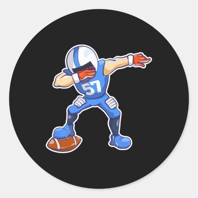 Sticker Rond Enfants Dabbing Football Danse Danser Drôle Garçon (Devant)