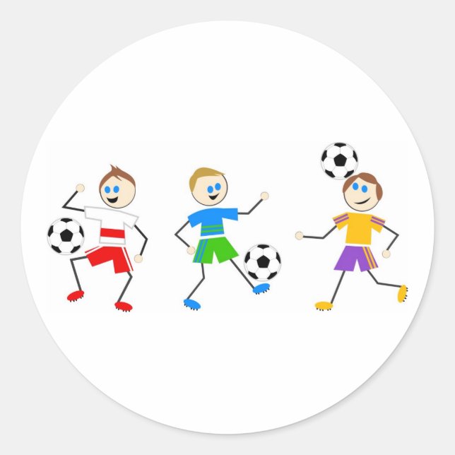 Sticker Rond Enfants de football (Devant)