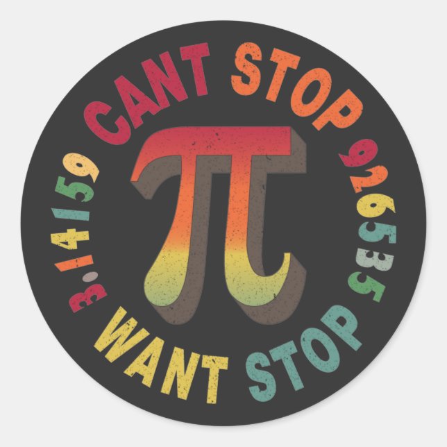 Sticker Rond Enfants de jour Pi - 3,14 Numéro Pi Symbole Math S (Devant)