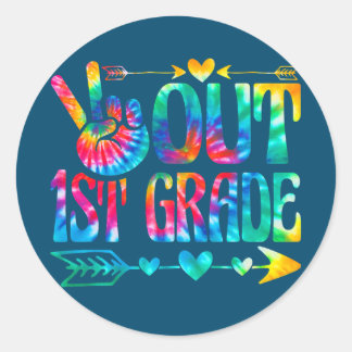 Sticker Rond Enfants diplômés de 1ère année Jour Dernier de