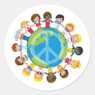 Sticker Rond Enfants du monde