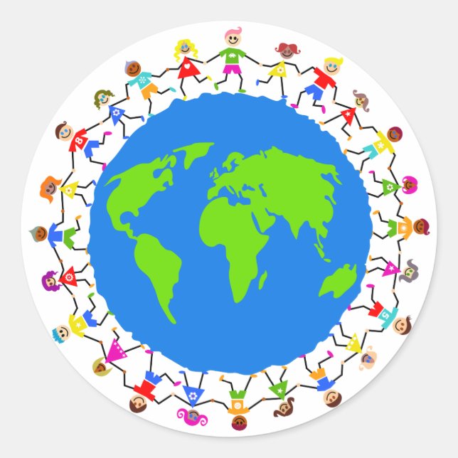 Sticker Rond Enfants du monde (Devant)