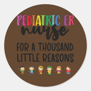 Sticker Rond Enfants et infirmières Petites raisons Urgence péd