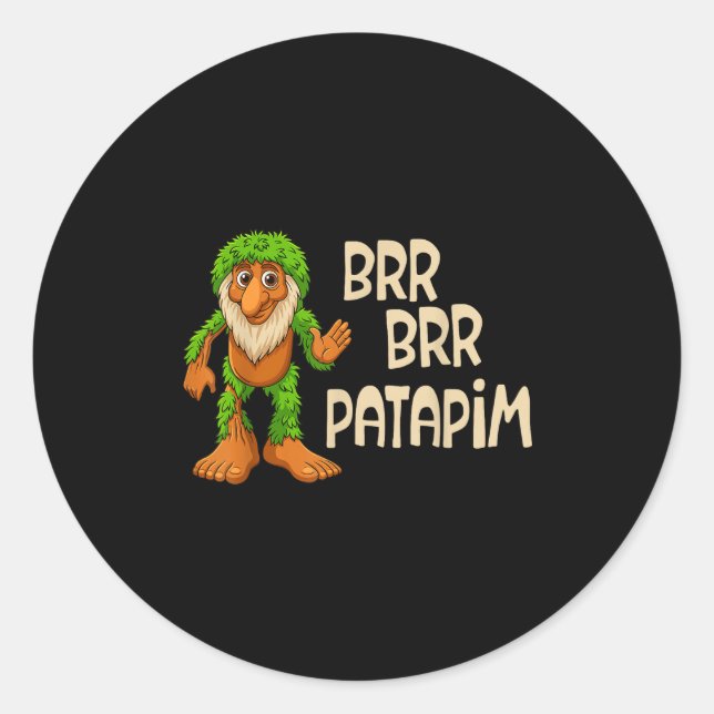 Sticker Rond Enfants garçons filles mème Italien Brainrot Brr B (Devant)