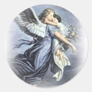 Sticker Rond Enfants gardien Angel