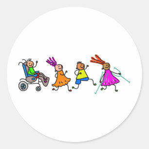 Sticker Rond Enfants handicapés