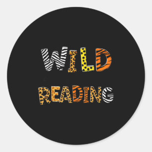 Sticker Rond Enfants lisant à tout va et bibliophile