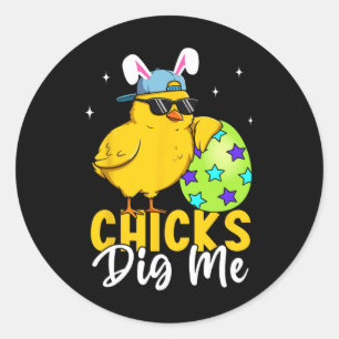 Sticker Rond Enfants Me Creuser Pâques Enfants Garçons Hommes J