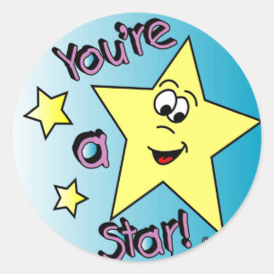 Sticker Rond Enfants Motivationnel Vous êtes une étoile