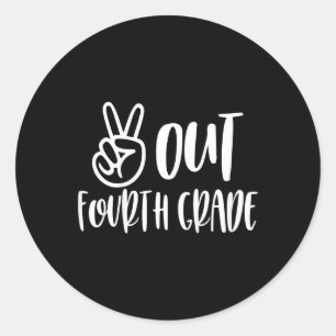 Sticker Rond Enfants Paix 4E Année - Dernier Jour De L'École