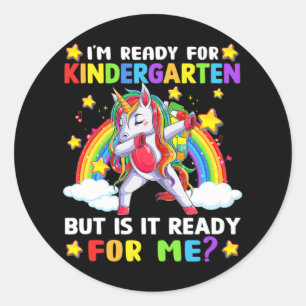 Sticker Rond Enfants Premier Jour De Maternelle Amusants Unicor