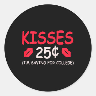 Sticker Rond Enfants Valentine Baisers 25 Cents Enfants Enfants