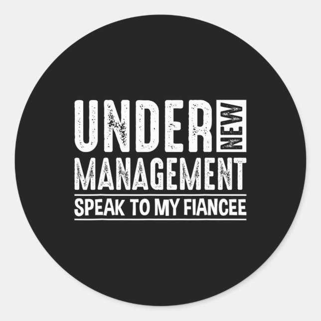 Sticker Rond Engagement Party Men Under New Management See Fian (Devant)