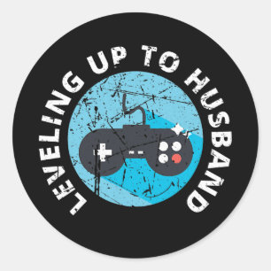 Sticker Rond Engagement T Fiancee T for Groom Video Game She