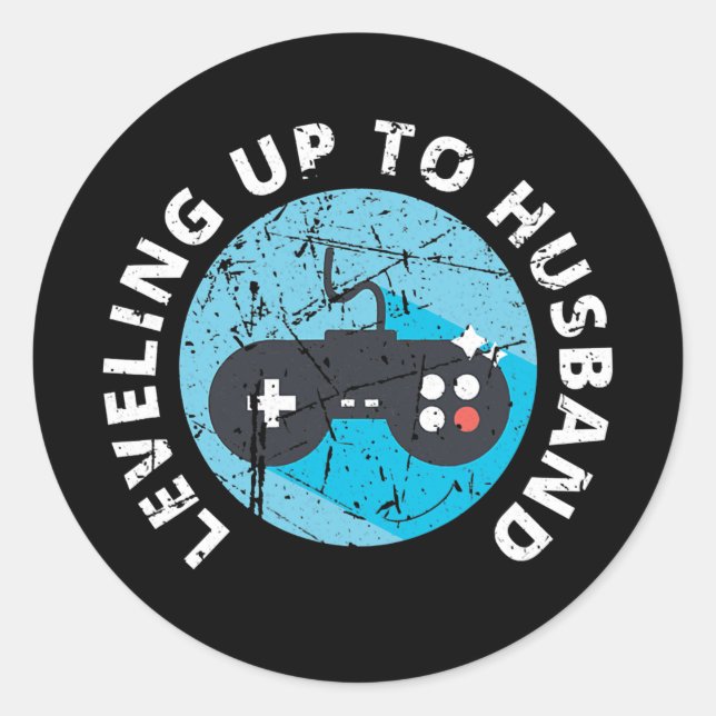 Sticker Rond Engagement T Fiancee T for Groom Video Game She (Devant)