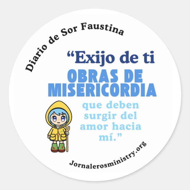 Sticker Rond Engomado "Sirve por amor a Cristo" (Devant)