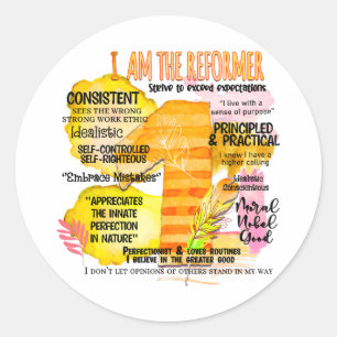 Sticker Rond Enneagram Type 1 - Je Suis Le Réformateur