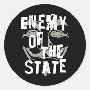 Sticker Rond Ennemi De L'Etat Anonyme #Résister