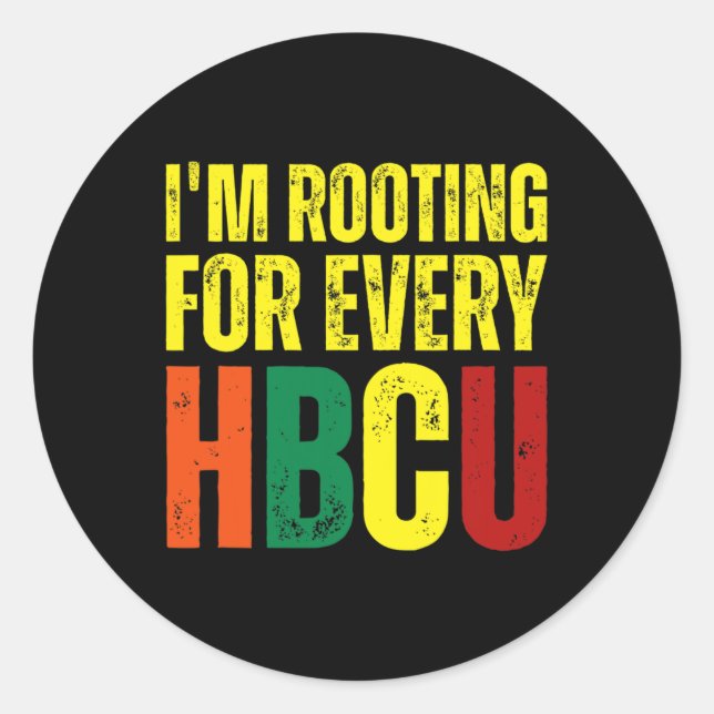 Sticker Rond Enracinement Pour Chaque Hbcu Black History Colleg (Devant)