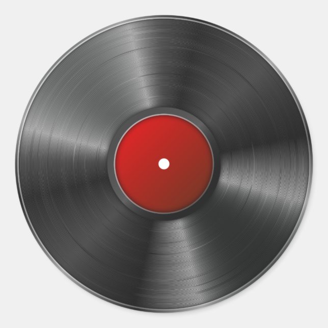 Sticker Rond Enregistrement de vinyle isolé (Devant)