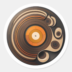Sticker Rond Enregistrement Jour Boutique Cool Retro Vinyl Reco