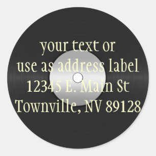 Sticker Rond Enregistrement LP Vinyl Look