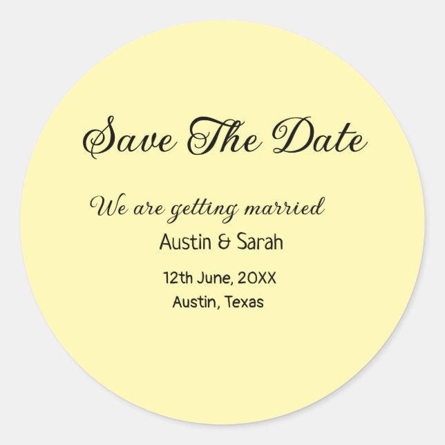 Sticker Rond Enregistrer la date scanne QR site Web mariage tex (Devant)