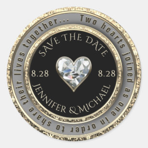 Sticker Rond Enregistrer le message du Mariage de date