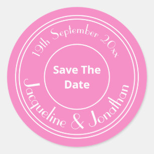 Sticker Rond Enregistrer Le Nom Personnalisé Du Mariage Date Ch