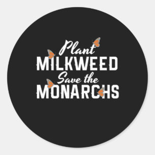 Sticker Rond Enregistrer le papillon des monarques