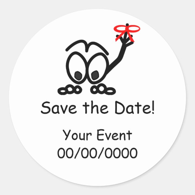 Sticker Rond Enregistrer le rappel de date (Devant)