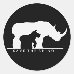 Sticker Rond Enregistrer Le Rhino
