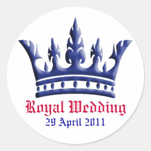 Sticker Rond Enregistrer le sceau de l'enveloppe de la couronne