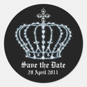 Sticker Rond Enregistrer le sceau d'enveloppe Mariage date