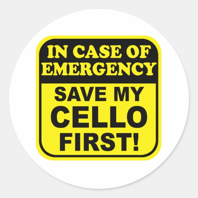 Sticker Rond Enregistrer mon cello (Devant)