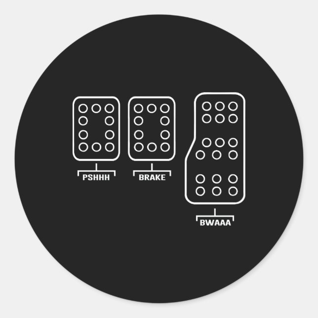 Sticker Rond Enregistrer Ual Pedal Shift Diagram Voiture Racing (Devant)